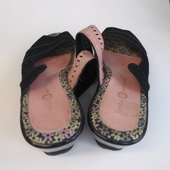 Jambu Touring Peep Toe Wedge Slip On Clogs Mules - Picture 10 of 15